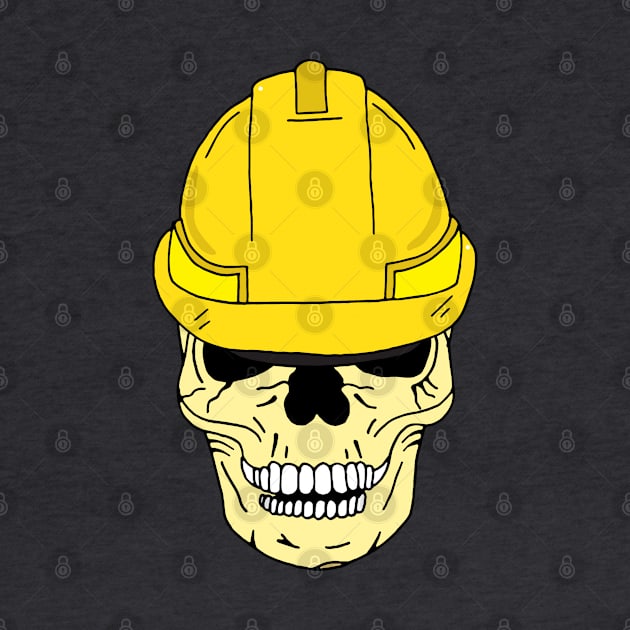 Skull Wearing Builder Construction Helmet by HotHibiscus